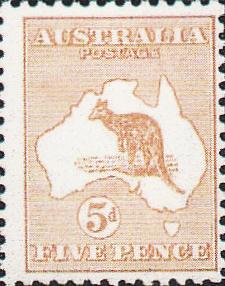 R385 Kangaroo Australia 3d Olive 1st WMK CARNARVON WA CDS    REF 1913 Roo 